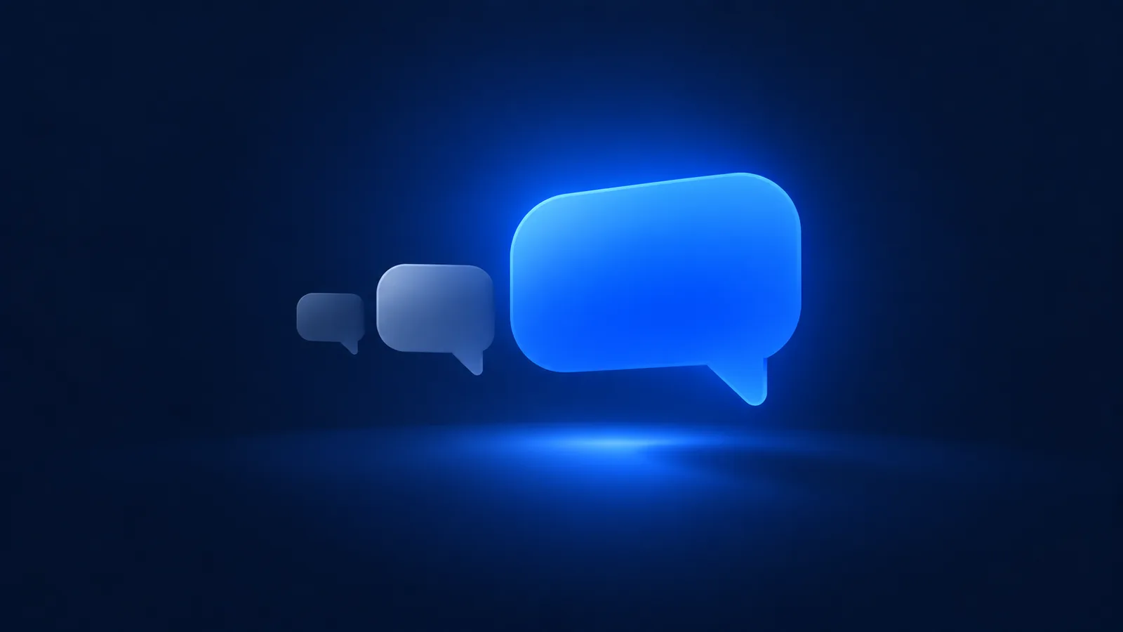 Balão de conversa em destaque com dois menores atrás, uma conversa começando